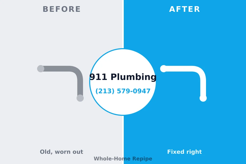 Before and after: plumbing repair Ridge Manor, FL